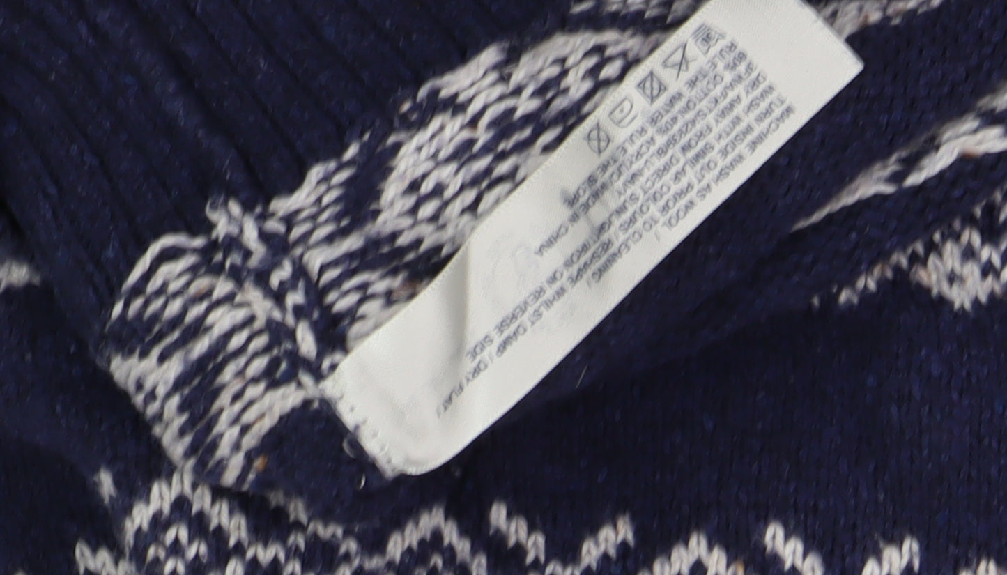 Fat Face Women's Blue Fair Isle Jumper Size 14