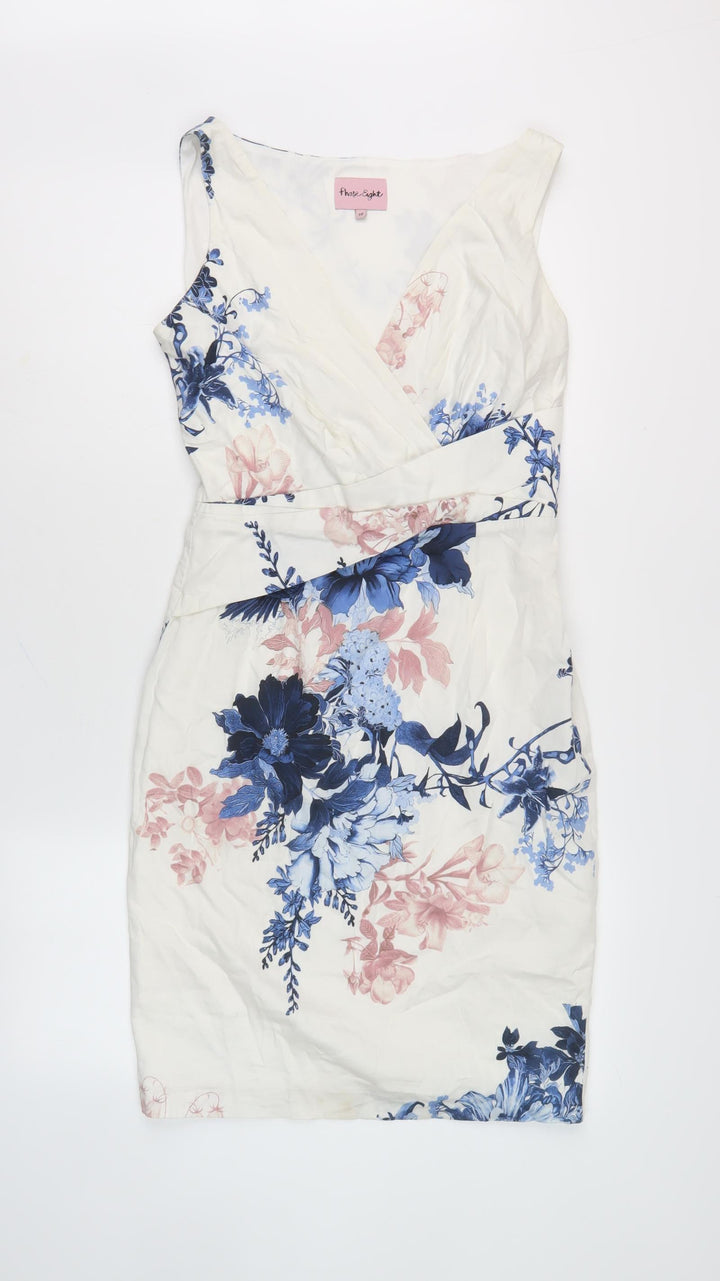Phase Eight Women's Multicoloured Floral Sheath Dress Size 10