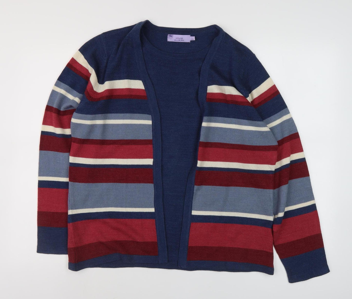Honor Millburn Women's Striped Cardigan, Multicoloured, Size 18