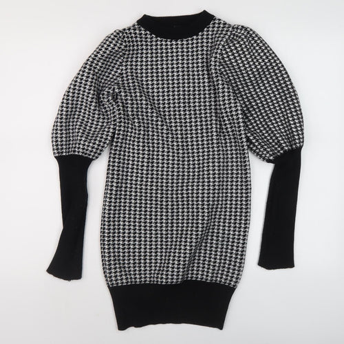 QED London Women's Black Check Pullover Jumper L