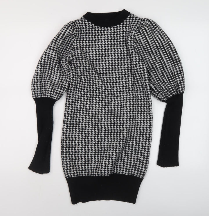 QED London Women's Black Check Pullover Jumper L