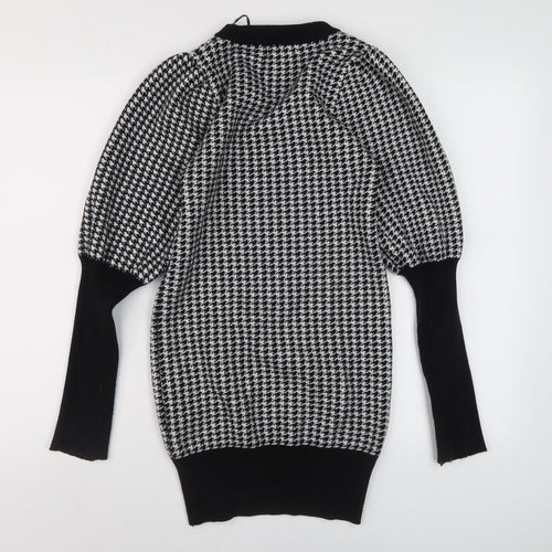 QED London Women's Black Check Pullover Jumper L