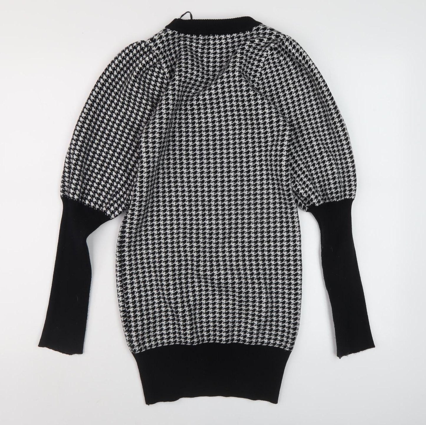 QED London Women's Black Check Pullover Jumper L