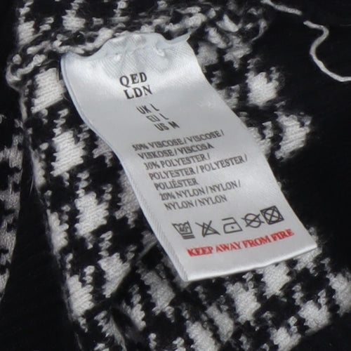QED London Women's Black Check Pullover Jumper L