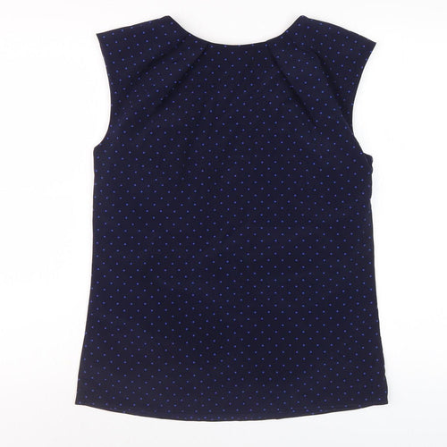Gap Women's Blue Polka Dot Sleeveless Blouse XS
