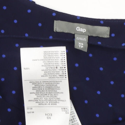 Gap Women's Blue Polka Dot Sleeveless Blouse XS