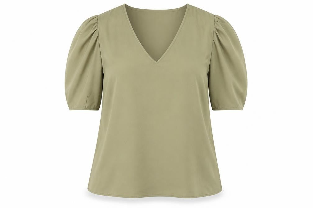 DKNY Women's Green Solid Top Polyester