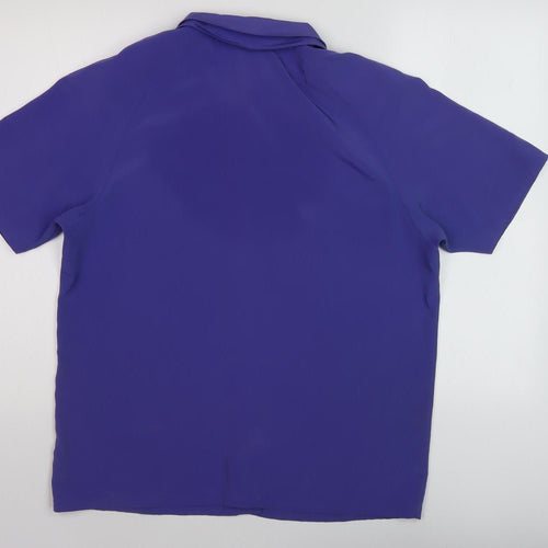 Ultra Belle Women's Blue Button-Up Shirt - Size 14, Polyester