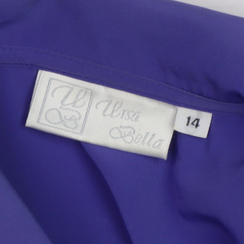 Ultra Belle Women's Blue Button-Up Shirt - Size 14, Polyester