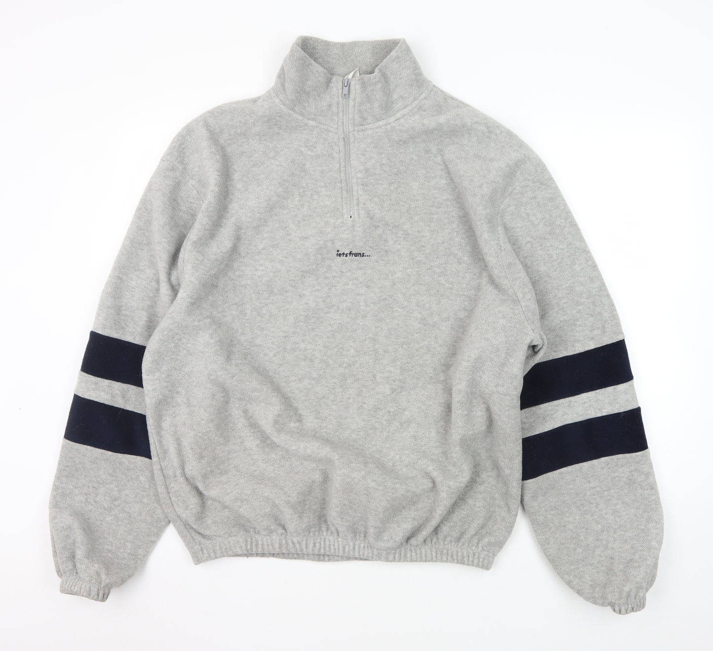 iets frans... Men's Grey 1/4 Zip Sweatshirt L