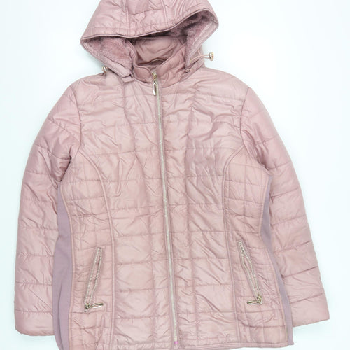 Moda Mey Los Mey Women's Pink Puffer Jacket M Hooded