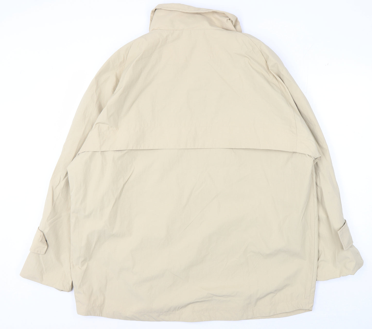 H&M Men's Beige Medium Basic Jacket with Stand-Up Collar