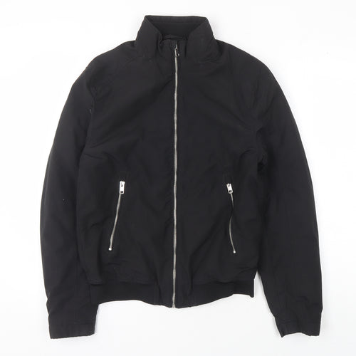 H&M Men's Black Basic Jacket Size S Casual Zipped