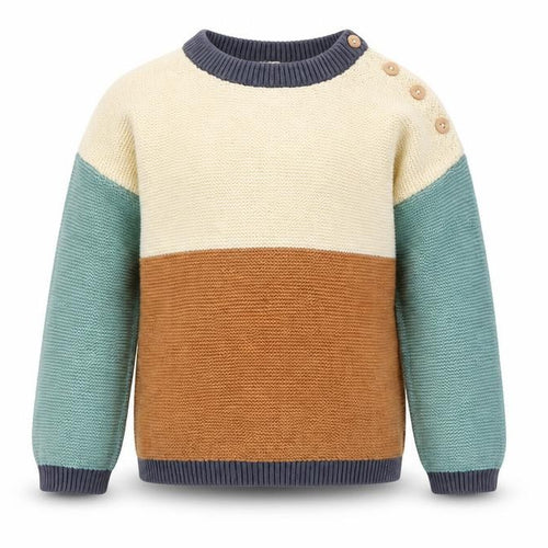 H&M Unisex Baby Jumper, 24 Months, Cream/Brown/Green Pullover