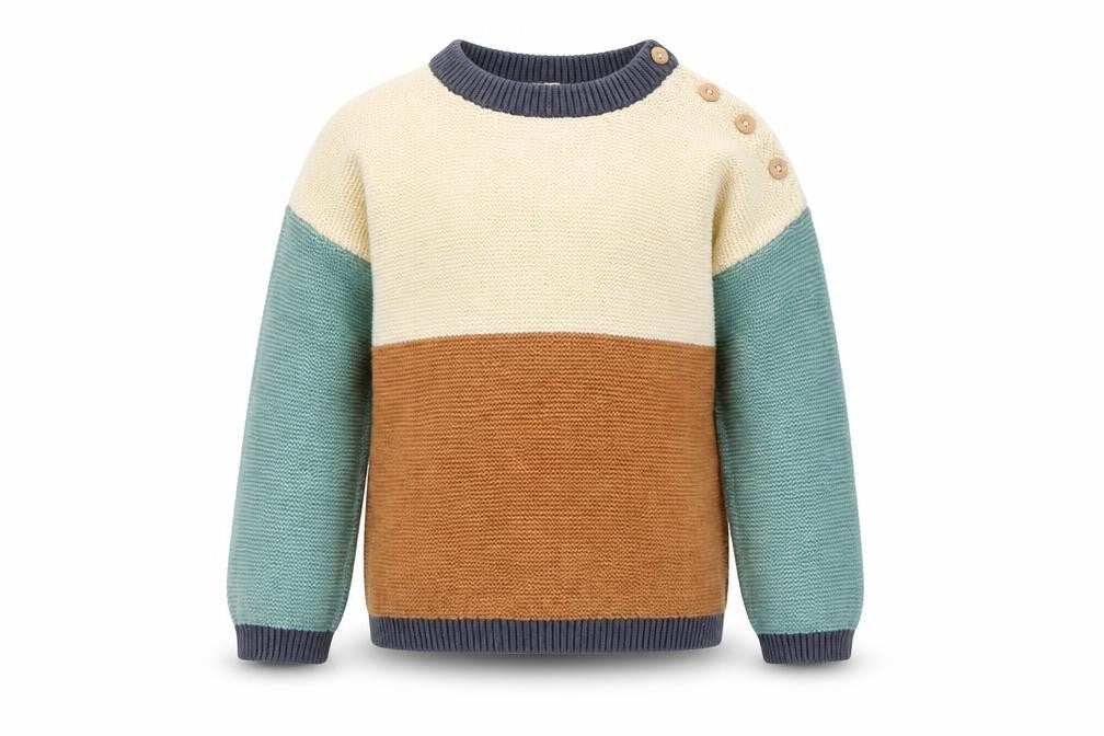 H&M Unisex Baby Jumper, 24 Months, Cream/Brown/Green Pullover