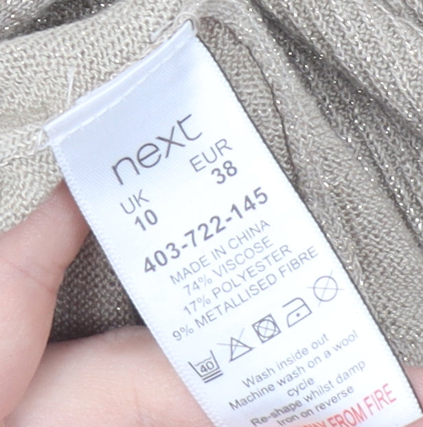 Next Women's Beige V-Neck Jumper Size 10