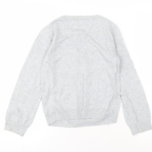 John Lewis Girls Grey Polar Bear Jumper, Size 9 Years