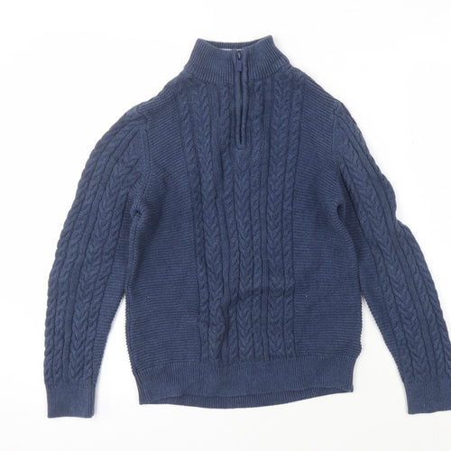 Next Boys Blue Cable-Knit Pullover Jumper, 11 Years
