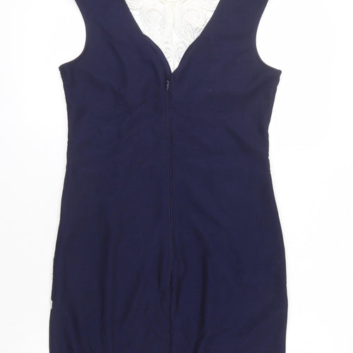 Lipsy London Women's Blue Sheath Party Dress Size 14