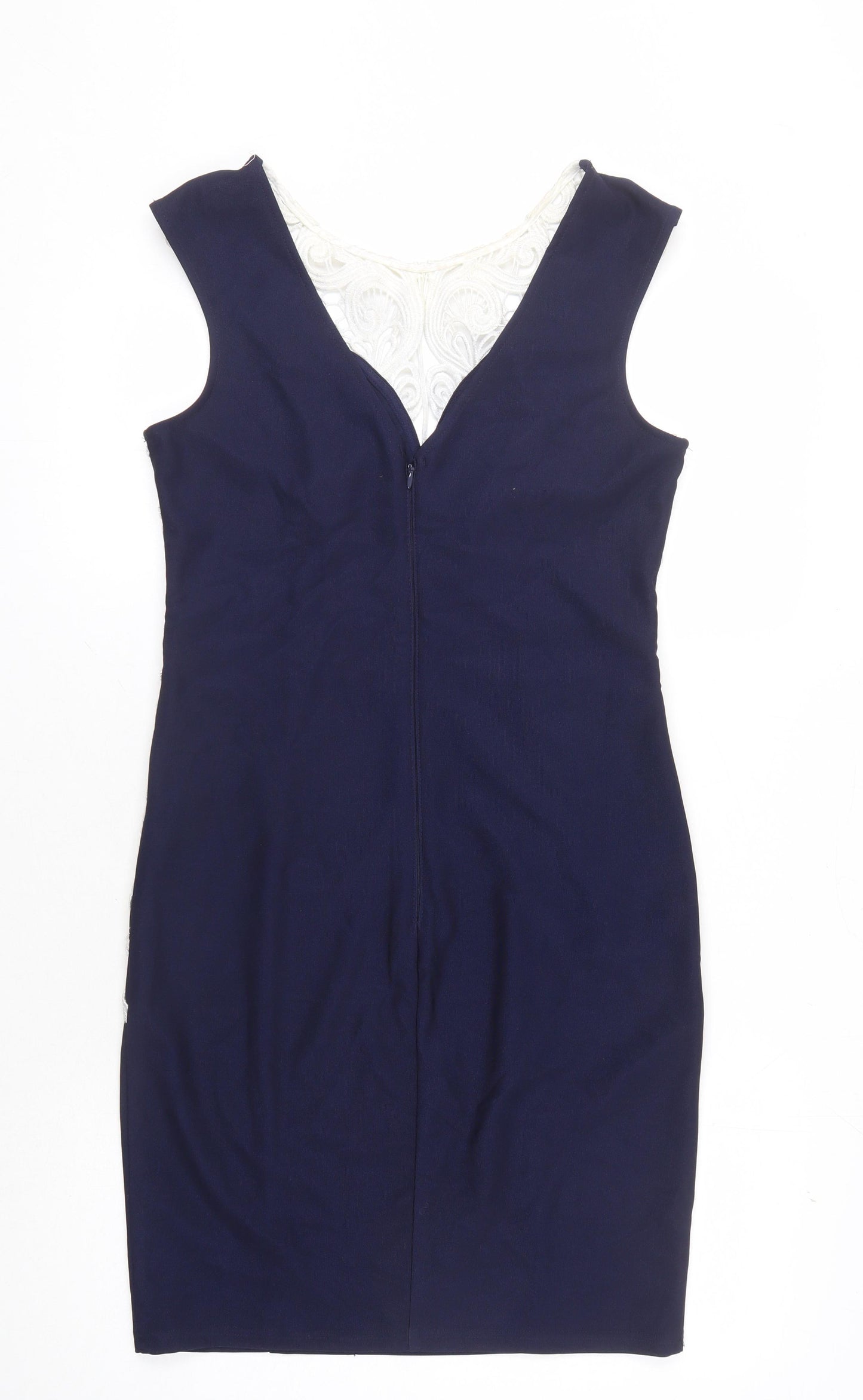 Lipsy London Women's Blue Sheath Party Dress Size 14