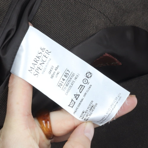 Marks & Spencer Men's Brown Blazer 40 Long Jacket