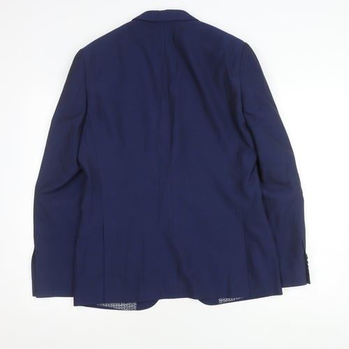 Harry Brown Blue Unisex Slim Fit Suit Jacket 38R