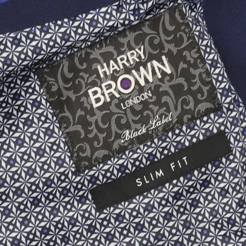 Harry Brown Blue Unisex Slim Fit Suit Jacket 38R