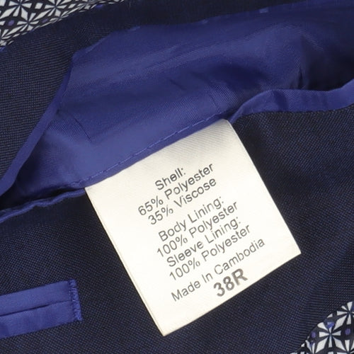 Harry Brown Blue Unisex Slim Fit Suit Jacket 38R