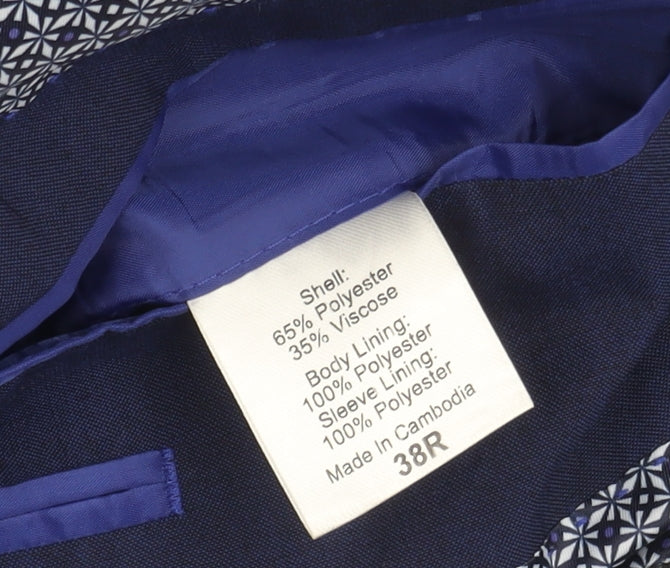 Harry Brown Blue Unisex Slim Fit Suit Jacket 38R