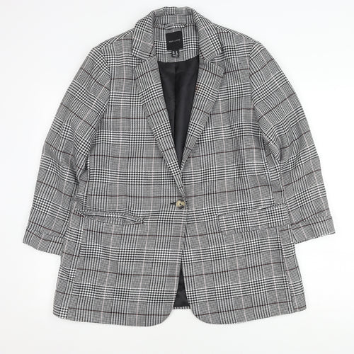New Look Women's Black Houndstooth Blazer UK 14
