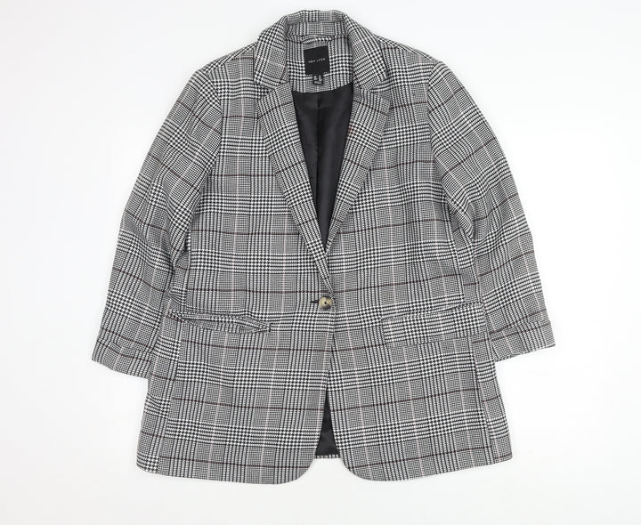 New Look Women's Black Houndstooth Blazer UK 14