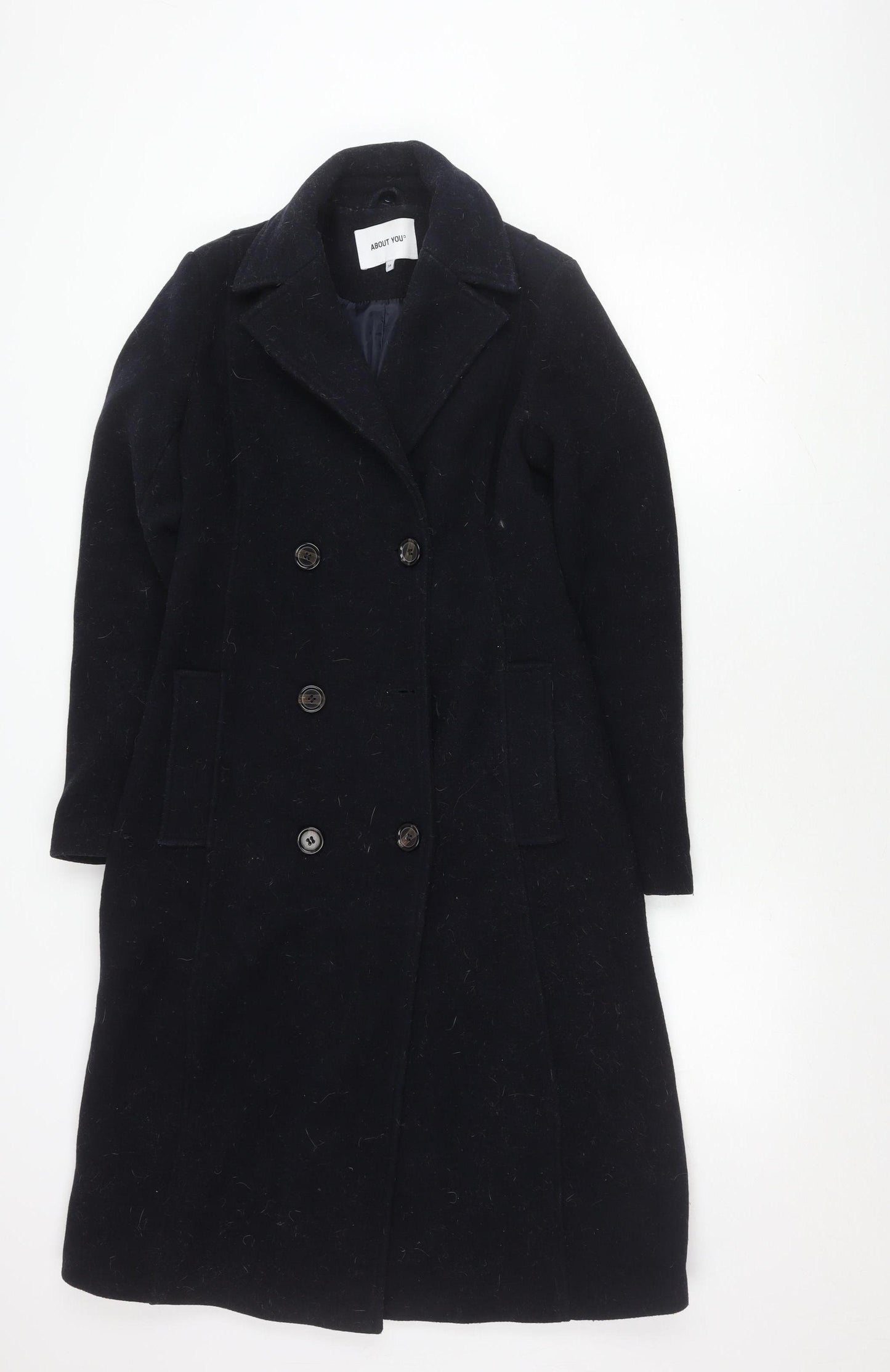 ABOUT YOU Unisex Black Pea Coat Size 34