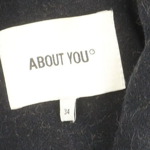 ABOUT YOU Unisex Black Pea Coat Size 34