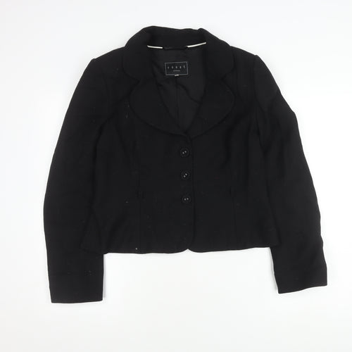 Coast Women's Black Wool Blazer, Size 16, Elegant Business Wear