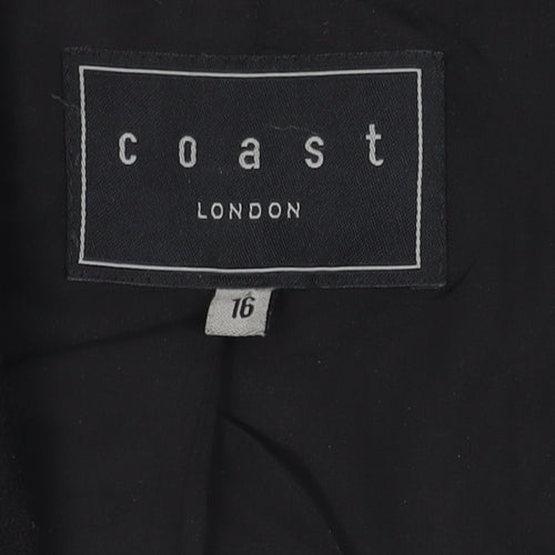 Coast Women's Black Wool Blazer, Size 16, Elegant Business Wear