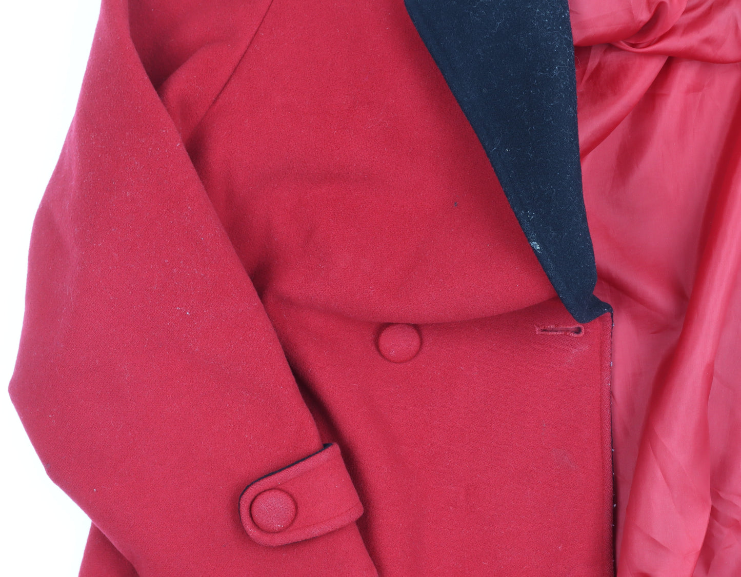 Kesta London Women's Red Pea Coat Size 12 Wool Blend