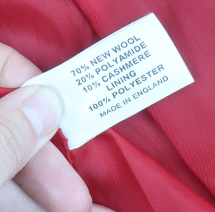 Kesta London Women's Red Pea Coat Size 12 Wool Blend