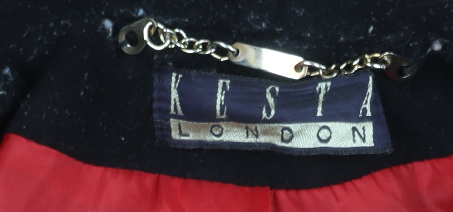 Kesta London Women's Red Pea Coat Size 12 Wool Blend