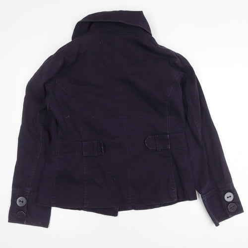 E-vie Women's Black Pea Coat - Size 14, Classic Twill
