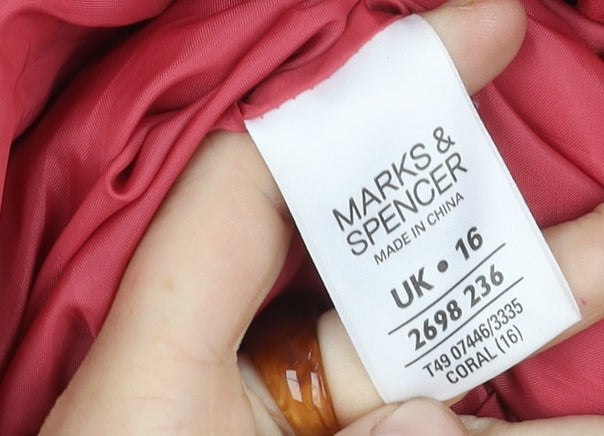 Marks and Spencer Women's Pink Trench Coat, Size 16