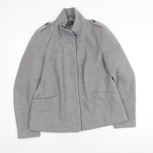Marks and Spencer Women's Grey Jacket, Size 12, Collared
