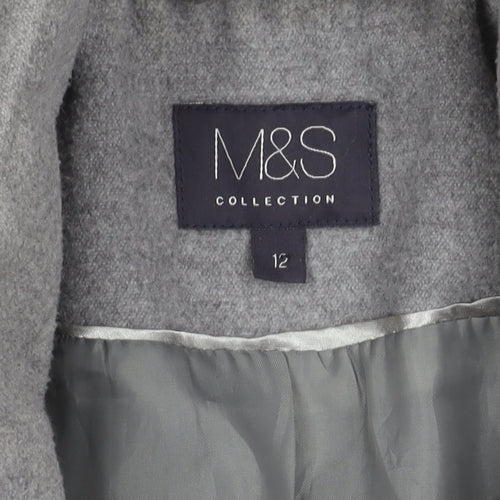 Marks and Spencer Women's Grey Jacket, Size 12, Collared