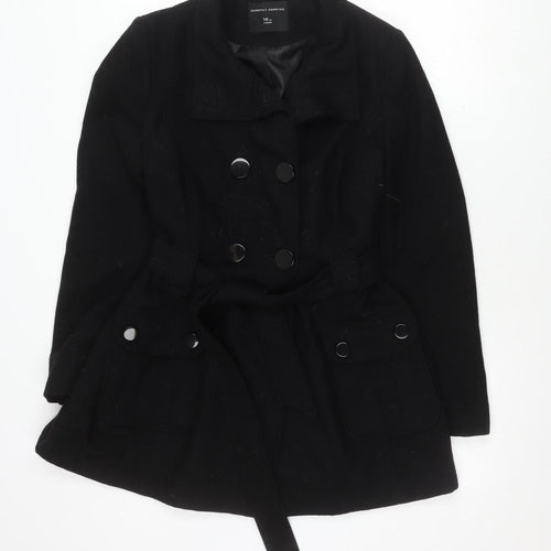 Dorothy Perkins Women's Black Trench Coat Size 14