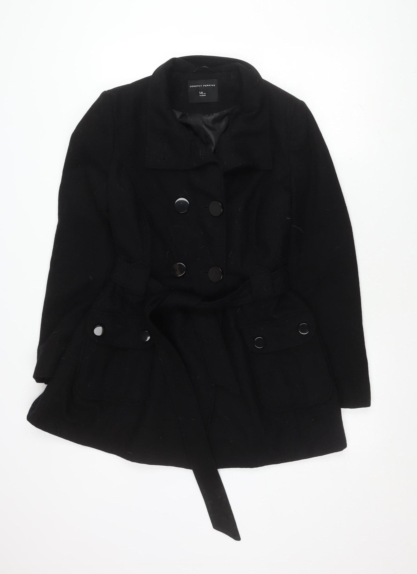 Dorothy Perkins Women's Black Trench Coat Size 14