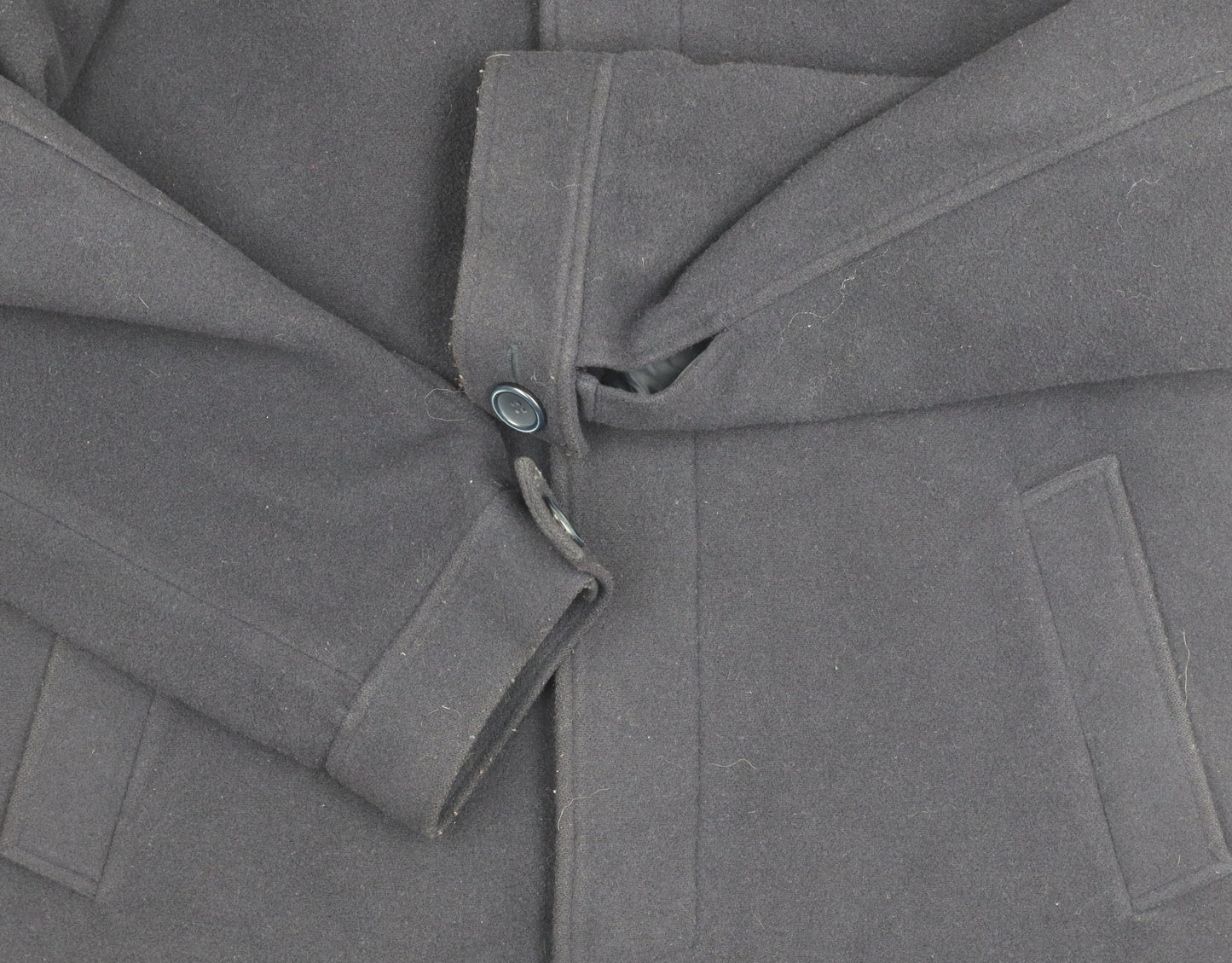 Lakeland Unisex Black Wool Overcoat - Size M