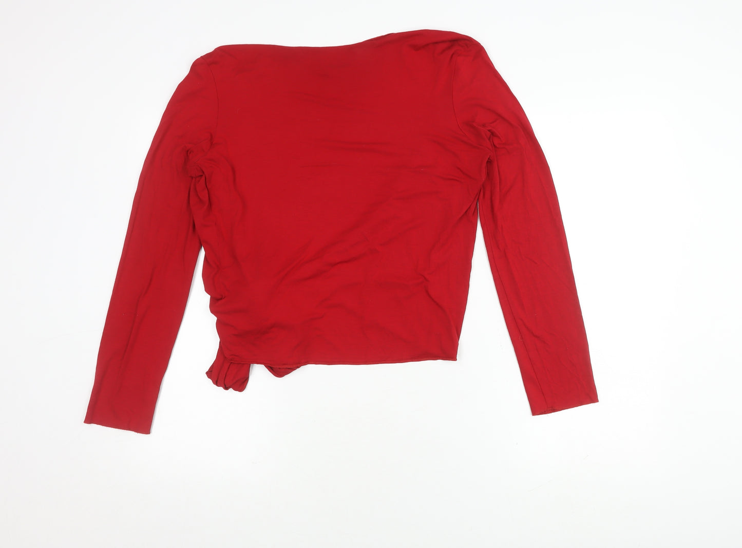 Wallis Red Wrap Top Size 12 Women Long Sleeve