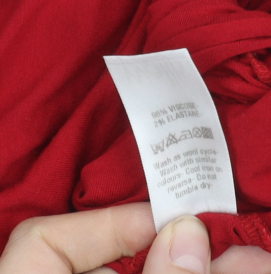 Wallis Red Wrap Top Size 12 Women Long Sleeve