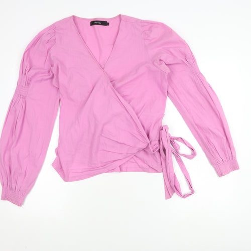 Vero Moda Women's Pink Wrap Blouse L