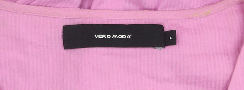 Vero Moda Women's Pink Wrap Blouse L