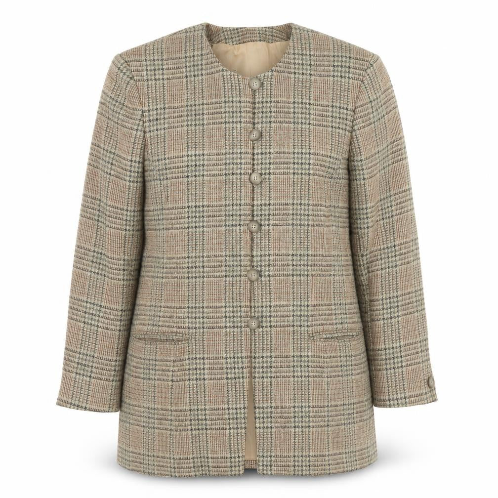 Liz Claiborne Beige Plaid Blazer for Women Size 16